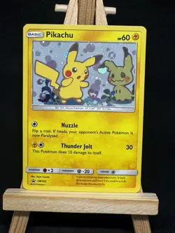 2019 Pokemon Sun & Moon Black Star Promo Pikachu Holo card, number SM162 - Image 1