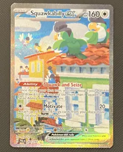 Pokemon TCG Squawkabilly EX #264 Rare Paldea Evolved Illustration Card NM - Image 1