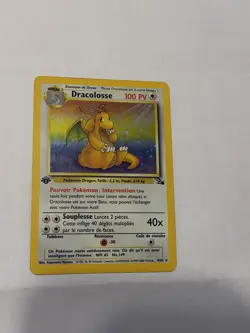 Pokemon Dracolosse Fossil Holo Rare 100 HP Card 4/62 2000 French - Image 1