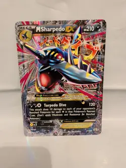 Pokemon TCG Mega M SHARPEDO EX HP 210 Rare Jumbo PROMO Card #XY 200 NM - Image 1