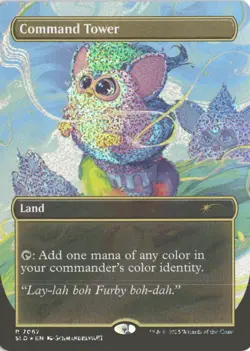 MTG Command Tower (7067) *Confetti Foil* Borderless Secret Lair: Furby MT/NM - Image 1