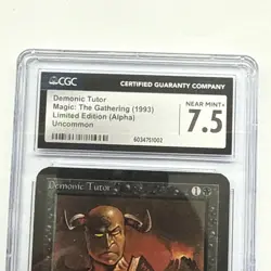 Magic The Gathering Demonic Tutor Limited Edition Alpha 1993 CGC 7.5 NEAR MINT - Image 2