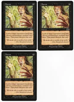 Duress x3 3x 1998 Urza's Saga Black Common Sorcery MTG SP - NM AZ1 - Image 1