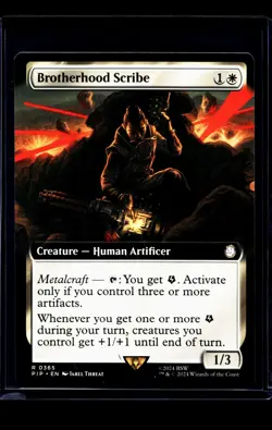 2024 MTG Magic The Gathering PIP Fallout Extended Art #365 Brotherhood Scribe - Image 1