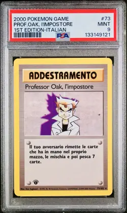 POKEMON PSA 9 PROFESSOR OAK, L’IMPOSTORE 73/102 SET BASE 1st EDIZIONE ITALIANO - Image 1