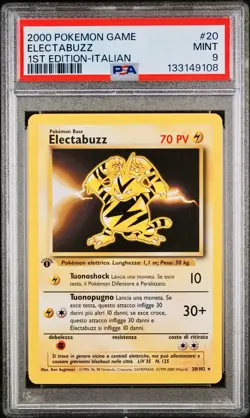 POKEMON PSA 9 ELECTABUZZ 20/102 SET BASE 1st PRIMA EDIZIONE ITALIANO 2000! - Image 1