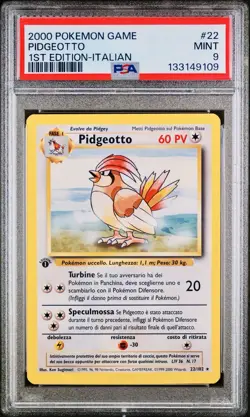 POKEMON PSA 9 PIDGEOTTO 22/102 SET BASE 1st PRIMA EDIZIONE ITALIANO 2000! - Image 1