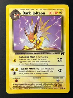 Dark Jolteon 38/82 - Uncommon Team Rocket - WOTC Pokemon Card A MP - Image 1