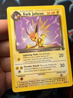 Dark Jolteon 38/82 - Uncommon Team Rocket - WOTC Pokemon Card A MP - Image 4