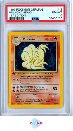 VULNONA-HOLO 1ST EDITION POKEMON GERMAN 1999 12 PSA 8 - Image 1