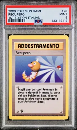 POKEMON PSA 9 ADDESTRAMENTO RECUPERO 78/102 SET BASE 1st EDIZIONE ITALIANO! - Image 1