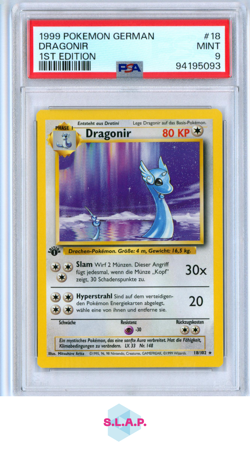DRAGONIR 1ST EDITION POKEMON GERMAN 1999 18 PSA 9 - Image 1