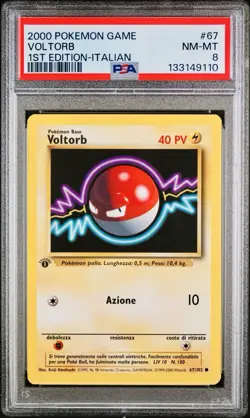 POKEMON PSA 8 VOLTORB 67/102 SET BASE 1st PRIMA EDIZIONE ITALIANO 2000! - Image 1