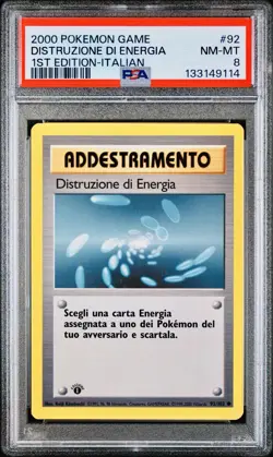 POKEMON PSA 8 DISTRUZIONE DI ENERGIA 92/102 SET BASE 1st PRIMA EDIZIONE ITALIAN - Image 1