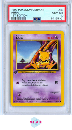 ABRA 1ST EDITION POKEMON GERMAN 1999 43 PSA 10 - Image 1
