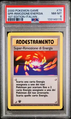POKEMON PSA 8 SUPER-RIMOZIONE DI ENERGIA 79/102 SET BASE 1st EDIZIONE ITALIANO - Image 1
