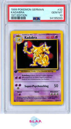 KADABRA 1ST EDITION POKEMON GERMAN 1999 32 PSA 10 - Image 1