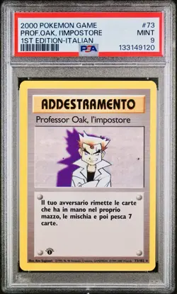 POKEMON PSA 9 PROFESSOR OAK, L’IMPOSTORE 73/102 SET BASE 1st EDIZIONE ITALIANO - Image 1