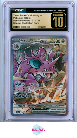 TEAM ROCKET'S NIDOKING EX DESTINED RIVALS-EN SPE ILL RARE 233/182 POKEMON CGC 10 - Image 1