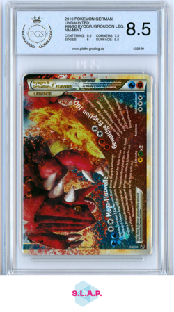 KYOGRE & GROUDON LEGENDE POKEMON 88/90 2010 UNDAUNTED HOLO GERMAN PGS 8.5 - Image 1