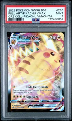Pokemon PSA 9 Pikachu Vmax #SWSH286 FA Crown Zenith Special Promo 2023 Italiano - Image 2