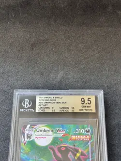 UMBREON VMAX POKEMON BECKETT BGS 9.5 Alternate ALT ART 215/203 EVOLVING SKIES - Image 3