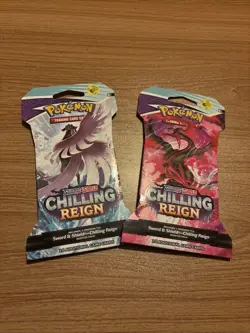 2 x Pokemon TCG Chilling Reign Sealed Booster Packs Sleeved - Image 1