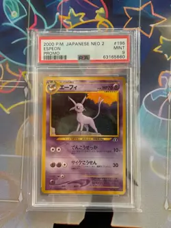 Carte Pokemon JP Mentali / Espeon promo #196 Wizards Neo (2000) gradee PSA 9 - Image 1