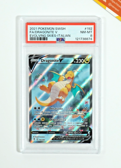 Pokemon PSA 8 Dragonite V #192 Alternative Art Evoluzioni Eteree 2021 Italiano - Image 1