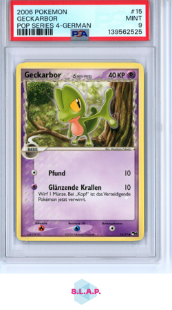 GECKARBOR POP SERIES 4-GERMAN POKEMON POP SERIES 4 2006 15 PSA 9 - Image 1