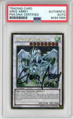 PSA Signed Greg Abbey Yugioh Stardust Dragon PGLD-EN076 Gold Rare 1st Edition - Image 1