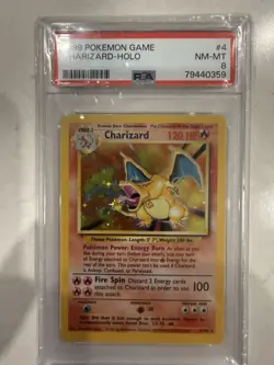 Pokemon Charizard Base Set Holo PSA 8 4/102 English 1999 Rare Card - Image 1