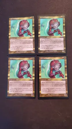 MTG Magic **HORNED KAVU (x4)** Planeshift, Playset, English, Lightly Played - Image 1