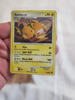 HEAVY PLAY Pokemon TCG Raichu Stormfront 8/100 Holo Rare - Image 1