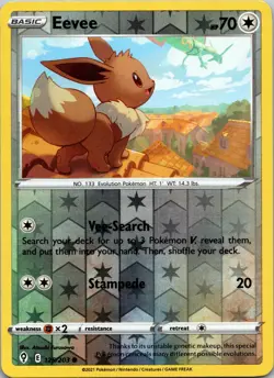 Eevee 125/203 SWSH07: Evolving Skies LP Reverse Holo Pokemon TCG - Image 1