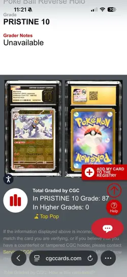 Pokemon 151 MACHAMP Pokeball Reverse Holo 068/165 CGC PRISTINE 10 - Japanese - Image 2