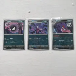 2024 GENGAR GASTLY HAUNTER 3 CARD EVOLUTION SET SV Paldean Fates Pokemon - Image 2