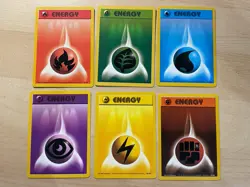 Lot of 6 Energy Cards Pokemon Base Set - One Each - Excellent To NM Condition - Image 1