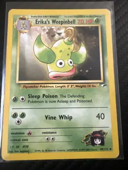 Pokemon Gym Heroes Card 49/132 Erika's Weepinbell MP - Image 1
