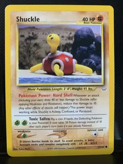 Pokemon TCG Shuckle Neo Revelation Card 51/64 Unlimited Yuka Morii NM - Image 1