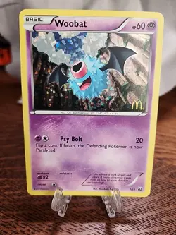 Woobat 7/12 Holo McDonalds Promo 2012 LP Pokemon TCG - Image 1