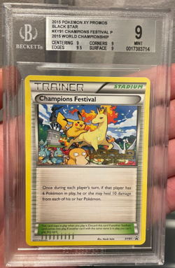 2015 Pokemon World Championship Champions Festival Worlds 15 Stamp XY 91 - BGS 9 - Image 1