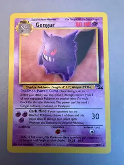 Gengar 20/62 - 1999 Pokemon Fossil Unlimited (Non Holo) LP - Image 1