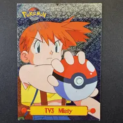 TEXTURED HOLO TV3 Misty 1999 Topps Pokemon TV Animation Holo Foil Black MP - Image 1