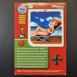 TEXTURED HOLO TV3 Misty 1999 Topps Pokemon TV Animation Holo Foil Black MP - Image 2