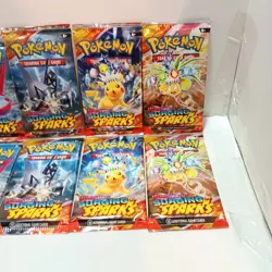 Pokemon Scarlet & Violet Surging Sparks Booster Pack 2 Art Set Lot x8 Sealed - Image 3
