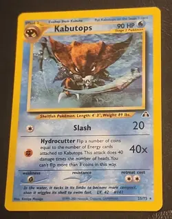 2001 Pokemon Kabutops 25/75 - Rare - Unlimited Edition Neo Discovery - Image 1