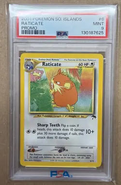 2001 POKEMON SOUTHERN ISLANDS PROMO #6 RATICATE PSA 9 NEW SLAB !! - Image 1