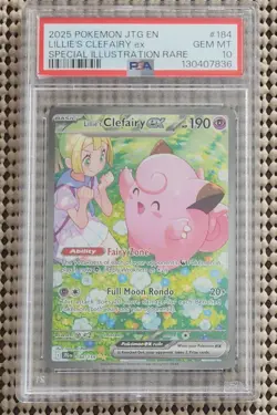 2025 POKEMON JTG EN-JOURNEY TOGETHER #184 LILLIE'S CLEFAIRY EX PSA 10 - Image 2