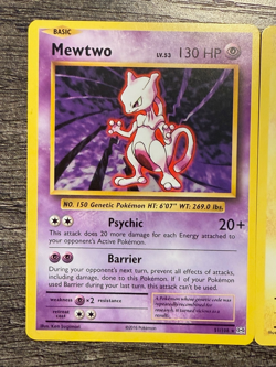 POKEMON X2 MEWTWO 51/108 RARE NON HOLO + MAGIKARP 33/108 NON HOLO LP EVOLUTIONS - Image 2